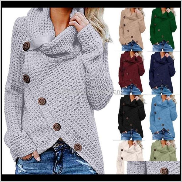 Pullover Kleidung Bekleidung Drop Lieferung 2021 Strickjacke Plus Size Strickwaren Mode Warm Einfarbig Langarm Damen Übergroßer Pullover S-3Xl