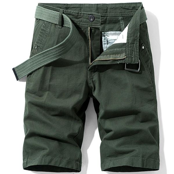 

men's 2021 summer fashion solid color straight slim simple male cotton cargo safari style shorts, White;black