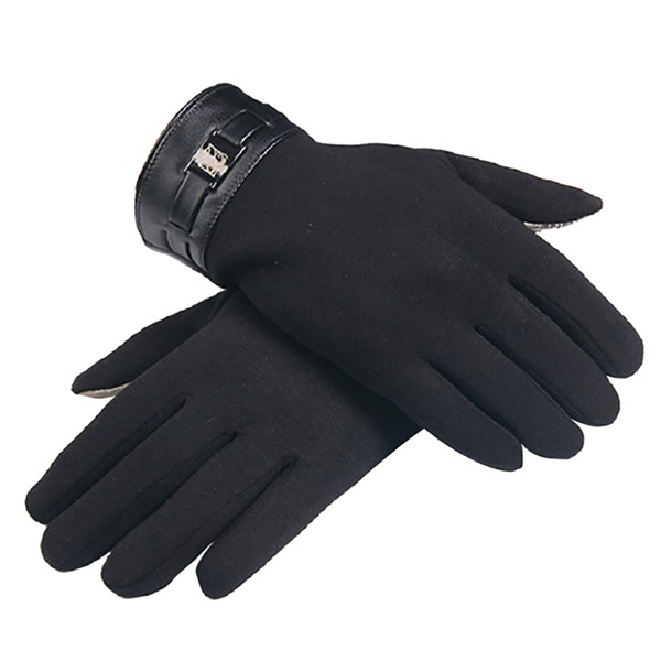 

mens womens spring winter waterproof touch screen plus velvet riding warm gloves windproof fashion outdoor non-slip ski cycling, Black