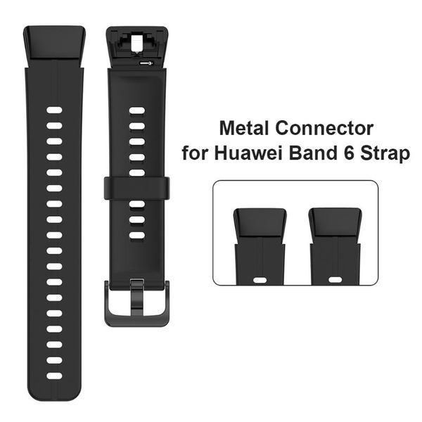 

watch bands 2pcs strap connector adapter replacement metal link accessory for huawei honor band 6 bracelet, Black;brown