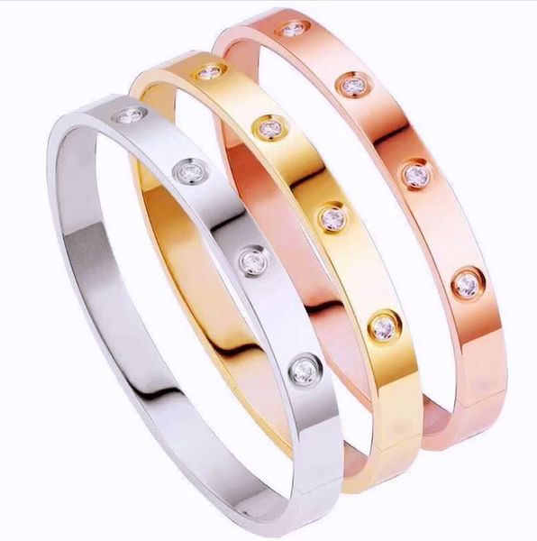 

bracelet titanium steel kajia bracelet inlaid with diamond men's and women's fashion rose gold couple stainless accessory, Black