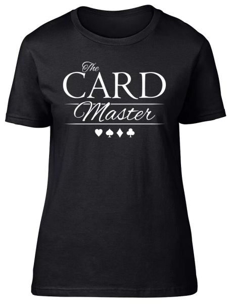 

the card master fitted womens ladies t shirt, White;black