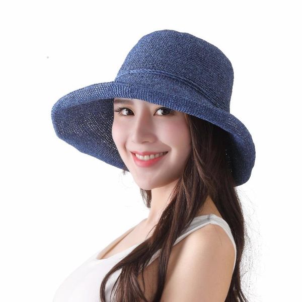 

rafit straw hat cap 17003 wide brim hats, Blue;gray