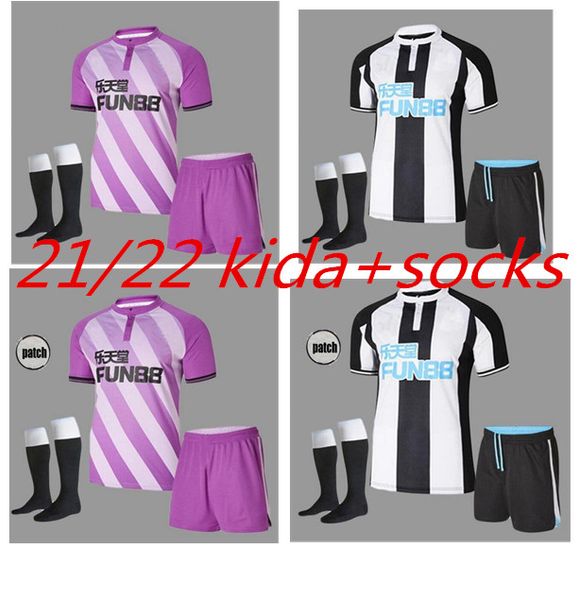 

kids kit 21 22 nufc soccer jerseys home united shelvey wilson 2021 2022 camisetas joelinton shearer football shirt almiron ritchie gayle lew, Black;yellow