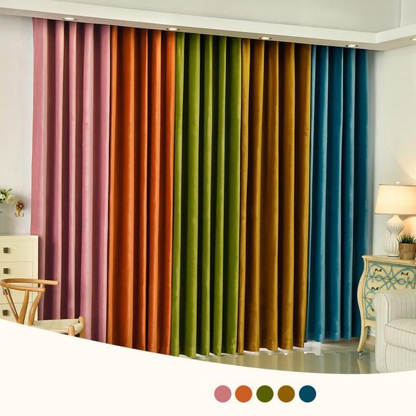 

curtain & drapes thick soft micro-fleece fabric 70%-85% shading modern style solid color blackout for living room window custom made