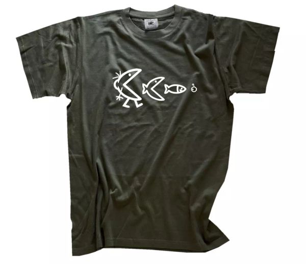 

edizione standard nahrungskette evolution pesca pescatore t-shirt s-xxxl, White;black