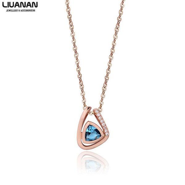 

pendant necklaces classic geometric necklace love cz rose gold plate jewelry gift for woman lover girlfriend mother's day, Silver