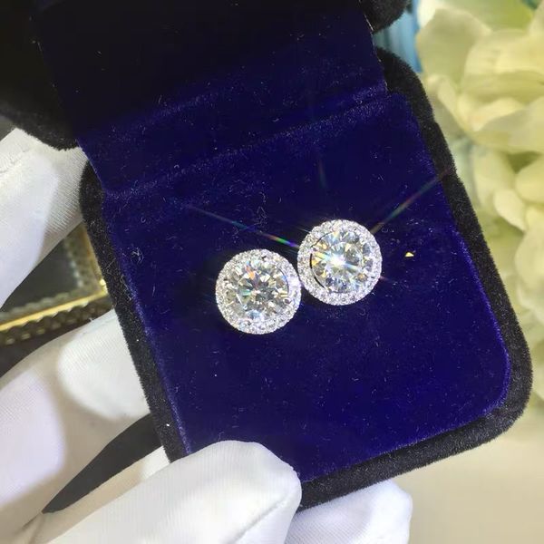 Clássico 925 prata esterlina brincos 4mm redondo simulado diamante brincos para mulheres masculino jóias presente