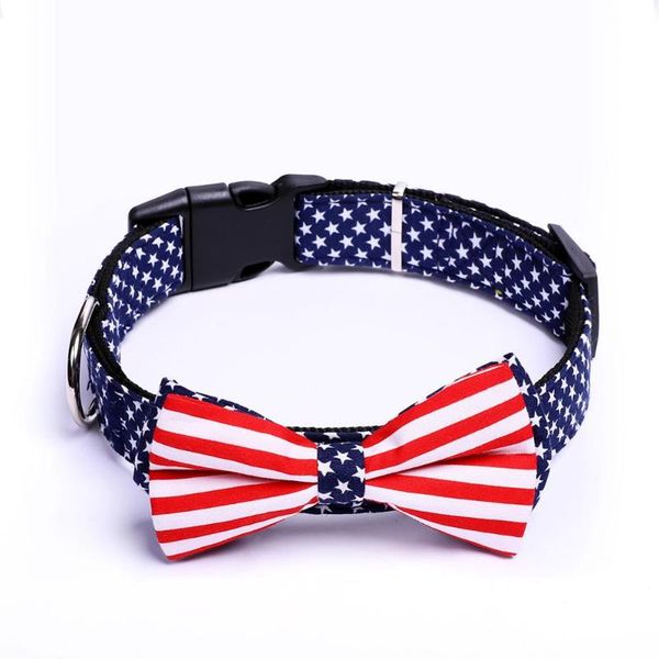 

dog collars & leashes 2 pcs pet collar necklace for american independence day celebration flag elastic small medium cat