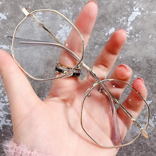 

sunglasses vintage anti blue light glasses frame round lens myopia optical mirror simple metal women men transparent eyewear frames, White;black
