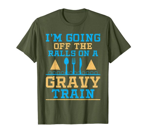 

going of the rails on a gravy train funny thanksgiving t-shirt, White;black
