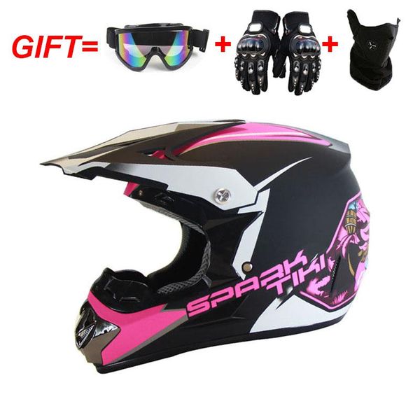 

motorcycle helmets three gifts crosscountry helmet dot off-road full face racing vintage cross capacete men women childeren