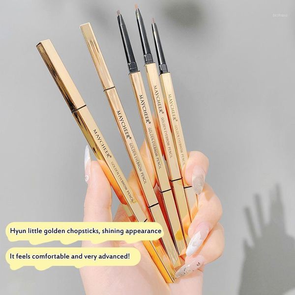

double head extremely fine eyebrow pencil brush long lasting natural painted eyes makeup1
