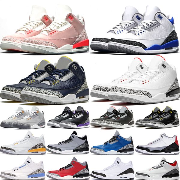 

racer blue basketball shoes 3s 3 black cement michigan fire red rust pink cool grey infrared 23 laser orange unc men trainers sports
