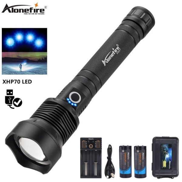 

alonefire h007 50000 lumens lamp xhp70.2 most powerful usb zoom led torch xhp70 camping outdoor flashlights torches