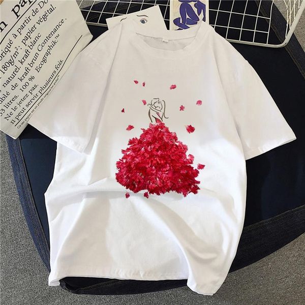 

Tee Femme Summer Fashion Personality Mens T Shirt Art Print And Women Short Sleeve Tops Woman Tshirts, White;black