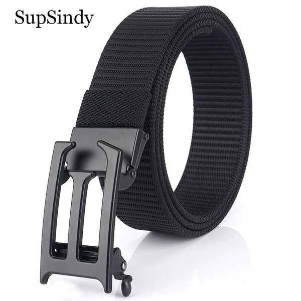 

belts supsindy man nylon belt luxury black metal automatic buckle canvas for men fashion jeans waistband casual male strap green, Black;brown