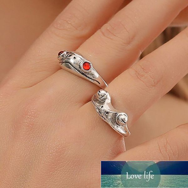 

lats trendy creative vintage copper opening frog rings for women adjustable silver color animal joint ring 2021 fashion jewelry