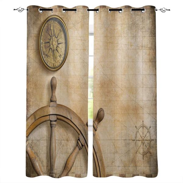 

curtain & drapes steering wheel compass vintage map modern blackout curtains for bedroom living room window treatment high shading decor