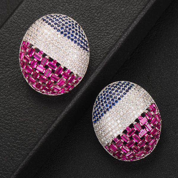 

dangle & chandelier kellybola fashion round romantic shiny earrings jewelry for women bridal wedding full cubic zirconia accessories, Silver