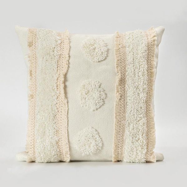 

pillow case korean tufting morocco beige pillowcase cotton linen back cushion cover bed room decorative el home decor