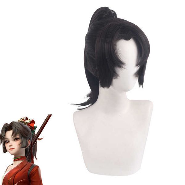 

hero yunying of lord shengda king Â prairie fire heart cosplay wig, Black