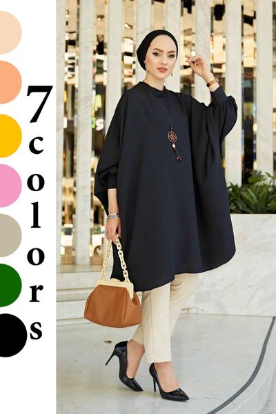 

ethnic clothing ladies bat sleeve aerobin tunic summer spring 2021 muslim clothes shirt for woman blouse casual long, Red