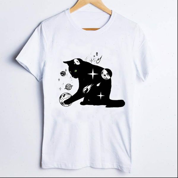 

tees space animal pet funny women casual short sleeve fashion 90s ladies clothes lady clothing female t shirt, White