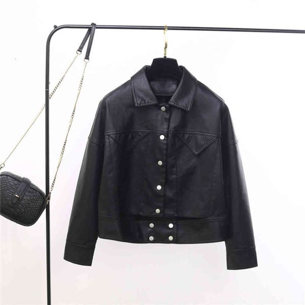 

leather jacket high fashion men belt autumn clothes style bf motorcycle small lapel personalized coat, Black