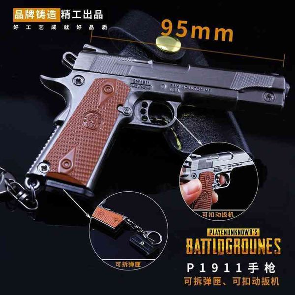 

p1911 jedi escape colt pistol model key chain 10cm alloy weapon