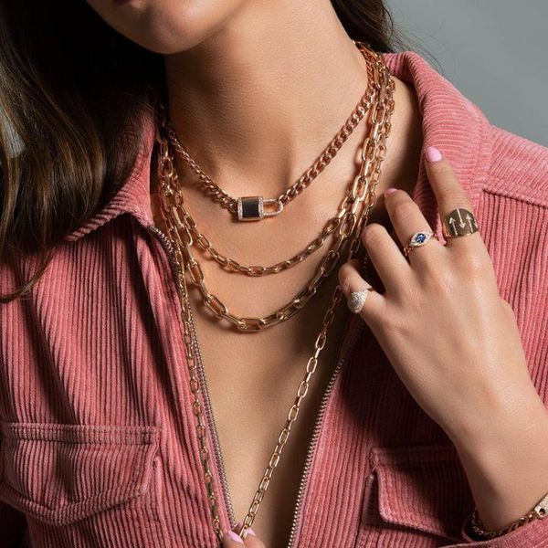 

pendant necklaces iced out bling rhinestone gold color wide miami cuban link chain necklace women men's hip hop key charm choker jewelr, Silver