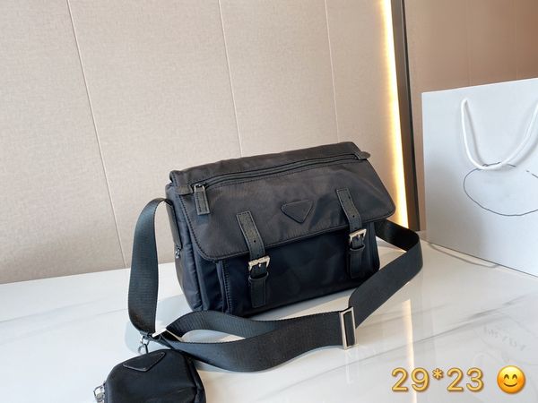 

men's black nylon student one-shoulder diagonal school bag