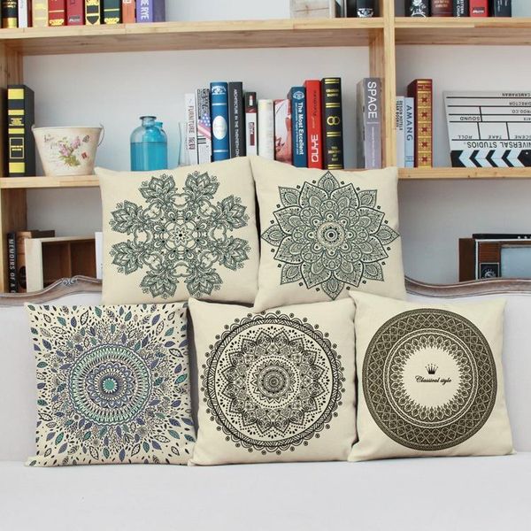 

flowers bloom fine lines linen pillow cover 3d digital back cushion sofa core home decore fall cushion/decorative