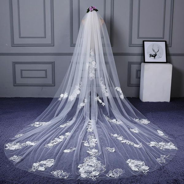 

bridal veils 2021 wholesale veil 3m lace wedding tail eslieb hc014, Black