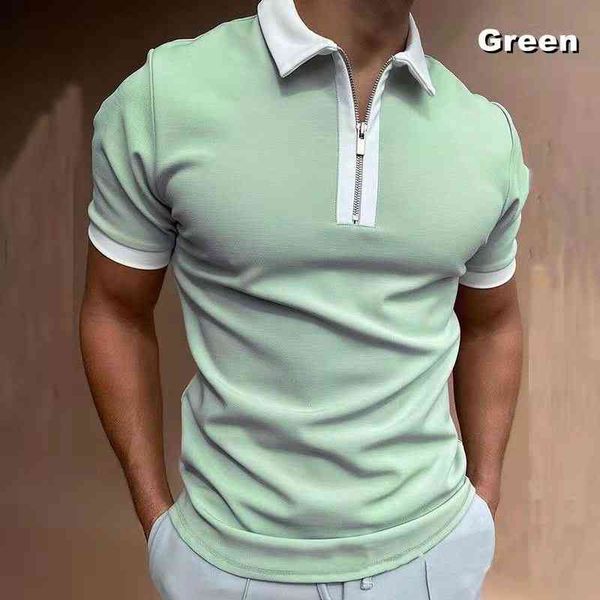 

summer casual solid short sve polo shirt men's vintage zipper collar men's fitns t-shirt, White;black