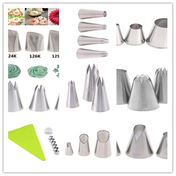 

baking & pastry tools 3/4/8pcs/set different style piping nozzles tips stainless steel fondant cake decorating tool