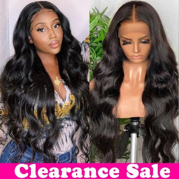 

body wave wig 13x4 human hair lace frontal wigs brazilian wavy front pre plucked1, Black;brown