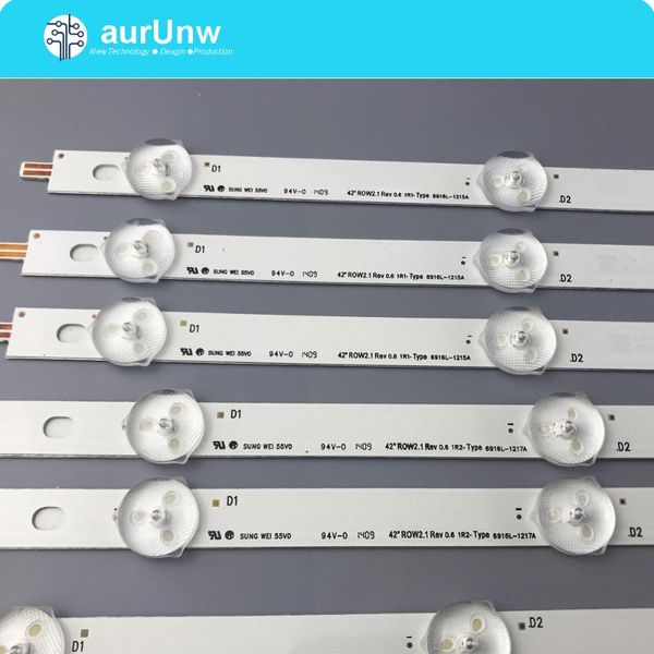 Işık Boncuklar 10 PCS/SET R1 L1 R2 L2 LED Arka Işık Şeridi 42LA620V 6916L-1412A 6916L-1413A için Mükemmel Değiştirme 6916L-1415A