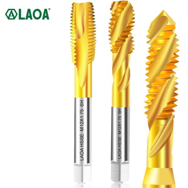 

hand tools laoa m3-m10 square shank titanium plated hss screw thread metric tap drill bits machine compound combination bit tool