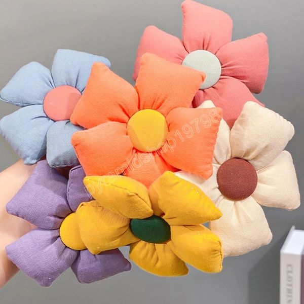 Meninas bonitos Flores de cabelo anel de cabelo elástico elástico faixas coreanas headwear crianças bebê scrunchie acessórios de cabelo