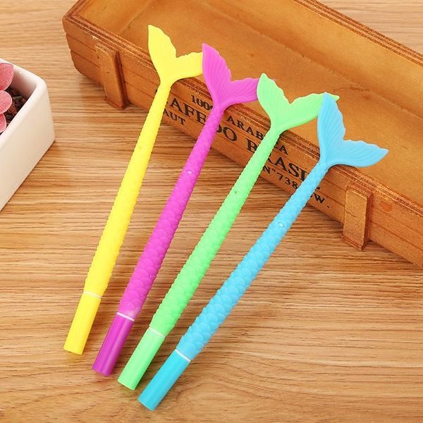 

gel pens 40 pcs creative soft glue cartoon mermaid neutral pen cute imitation fish tail learning stationery needle water