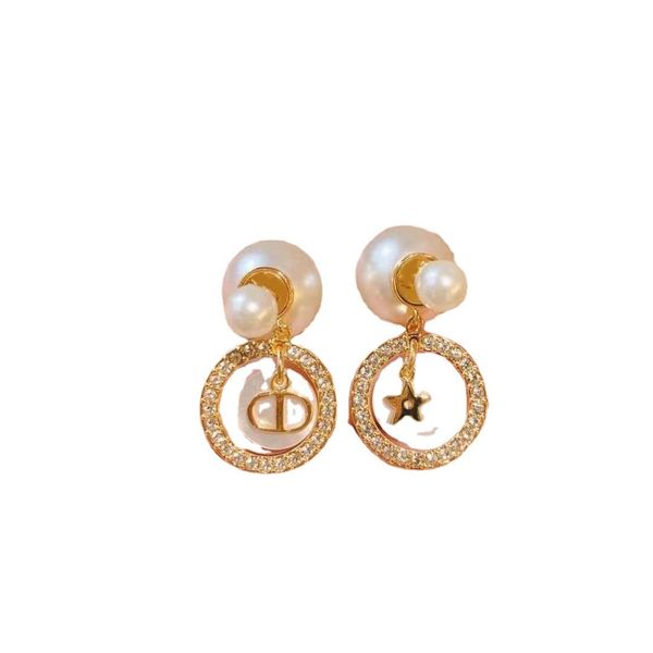 

fine accessories new pearl studded earrings women's net red letter, Silver