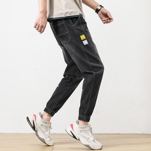 

men's jeans loose trousers simple design cozy all-match daily casual straight pants, Blue