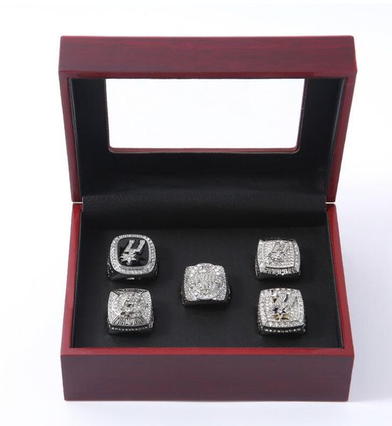 

cluster rings sa na n ton io sp urs tim dun can acham/ship pion ring 5 wooden box set, Golden;silver