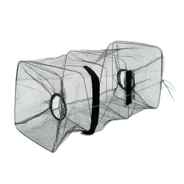 

fishing accessories sews-2 pcs 19.7" height nylon shrimp crawfish mesh net army green