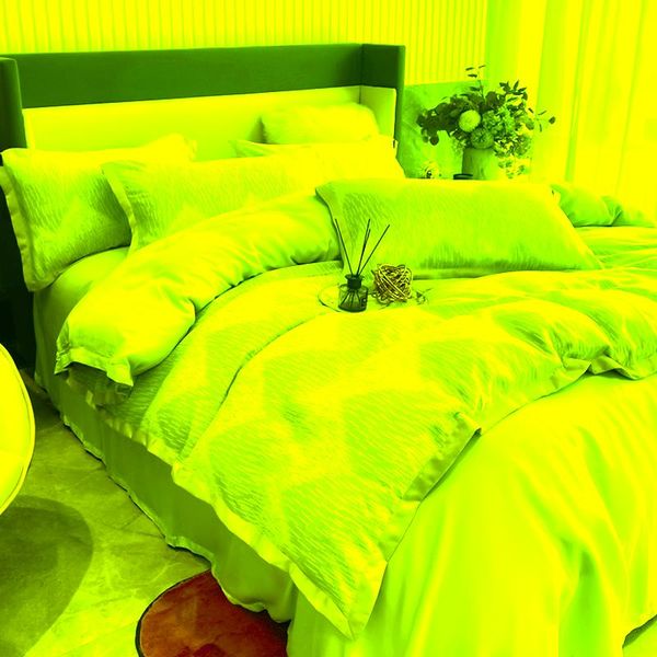 

high-end 80 pcs tencel four-piece set fitted sheet summer double-sided ice silky bare sleeping light luxury nordic style bedding sets