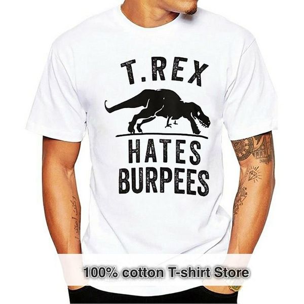 

men's t-shirts t rex hates burpees shirt swole exercise fitness running run fitspo jerk wod squat obama, White;black