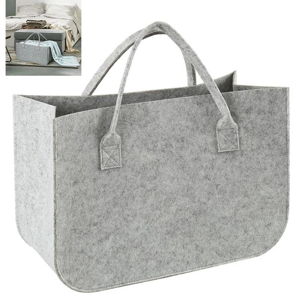 

storage bags felt bag black fireplace wooden basket fire wood pocket large capacity firewood spaper magazine stalls