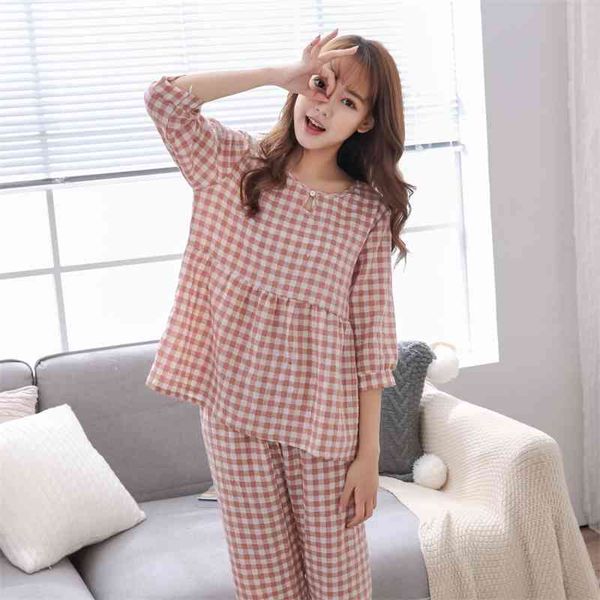 

women's sleepwear lisacmvpnel cotton women pajamas lattice seven part sleeve length pants suit round neck pyjamas 907w, Black;red