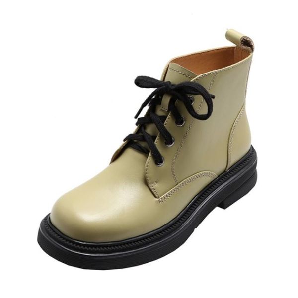 

2022 genuine leather ankle boots cross strap round toe low heels solid color winter fashion female footwear size 34-40, Black